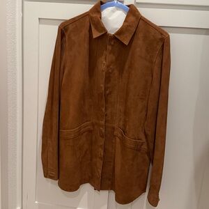 Sezane Tan Suede Blazer